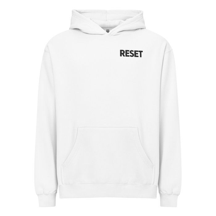 RESET Black Embroidered Logo Hoodie