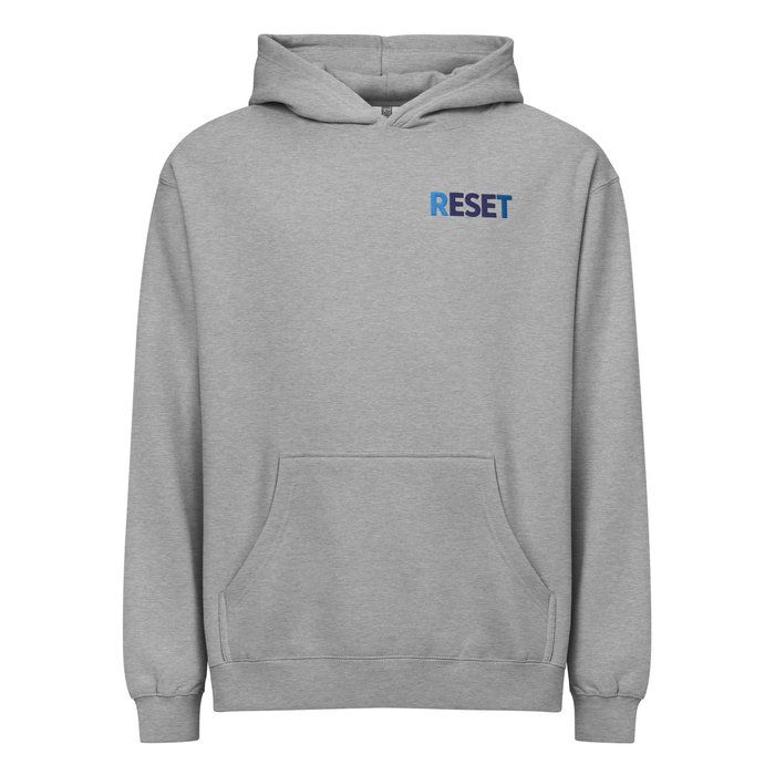 RESET Blue Embroidered Logo Hoodie