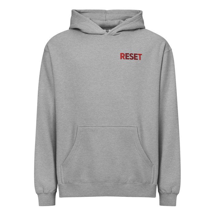 RESET Red Embroidered Logo Hoodie